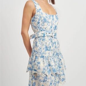 En Saison Davina Blue and White Mini Dress